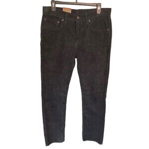 Levi’s Black Straight Leg‎ Corduroy Pants Women Size 30x30 Irregular